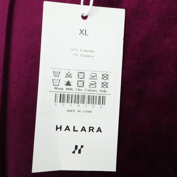 Halara Pants Womens XL Burgundy Velvet Flare High Waist Stretch Lounge Boho Luxe - Picture 3 of 11